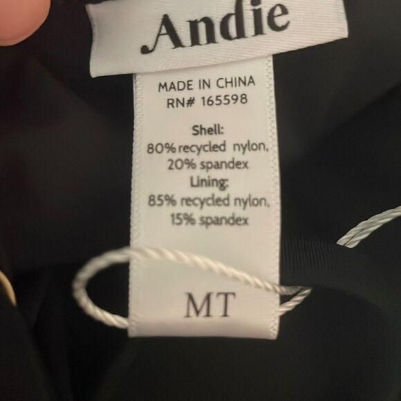 Andie Swim Amalfi One Piece LT Swimsuit Black size Medium Tall NWT long torso - Picture 5 of 6